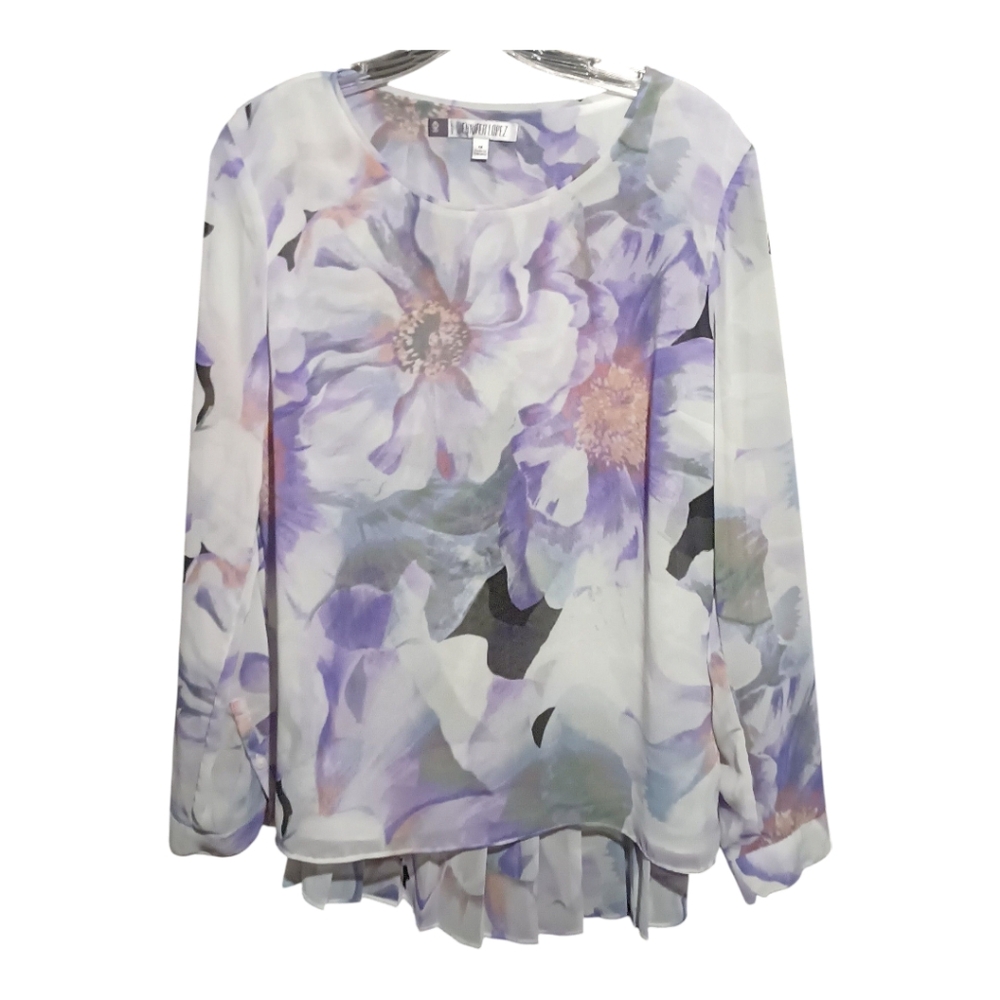 🎈3 for $10🎈Jennifer Lopez Sheer Floral High Low Blouse